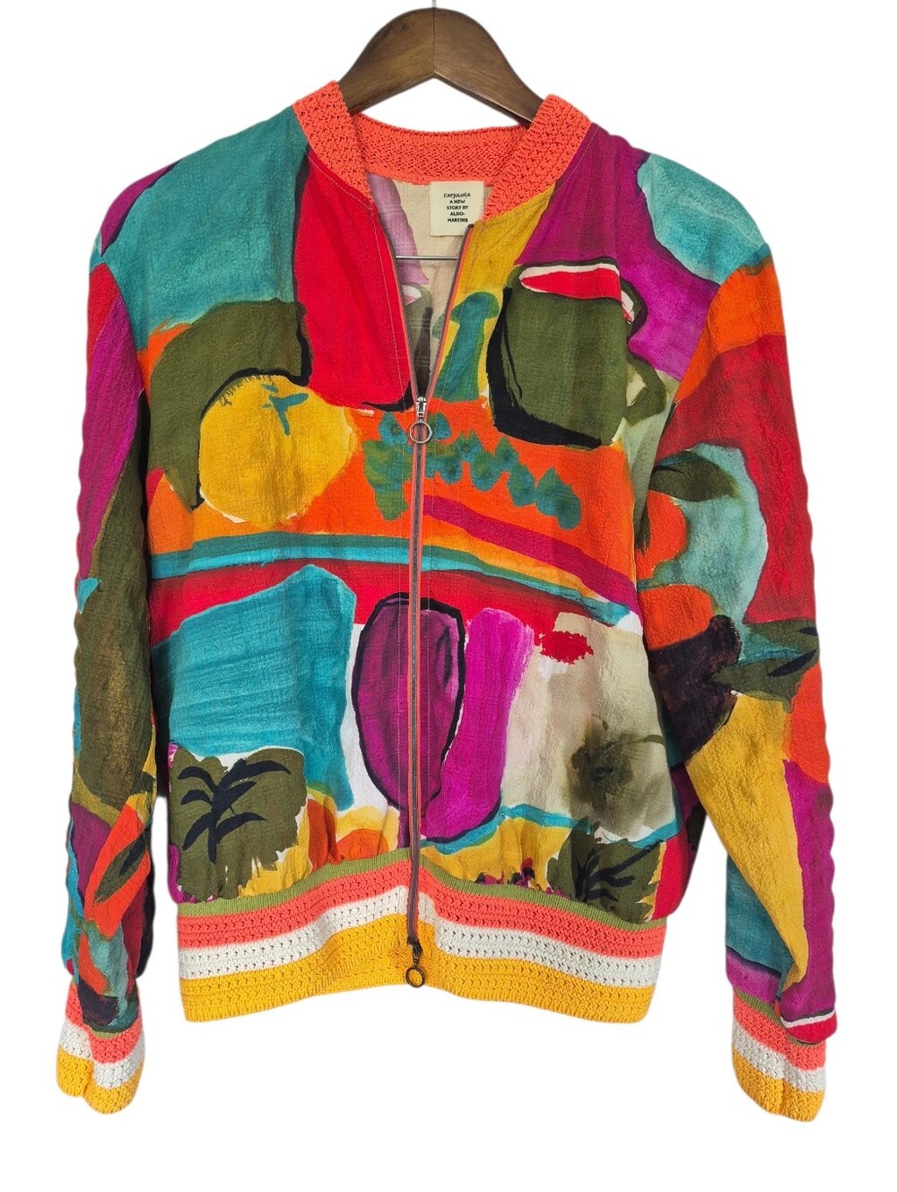 Aldo - Martins CapJuluca Artistic Colorful Lightweight Full Zip Jacket Medium - Picture 2 of 11